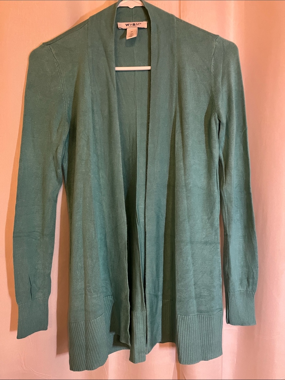 White House Black Market Mint Green Open Cardigan